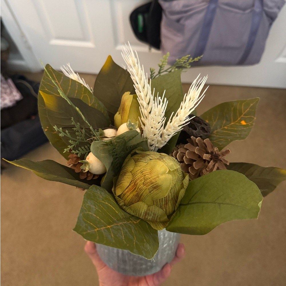 Green and Cream Floral Arrangement